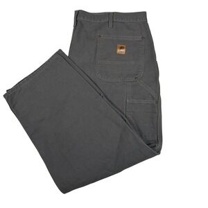 Carhartt Grey Double Knee Original Dungaree Fit Pants B136 GVL Mens 42x30 Gravel